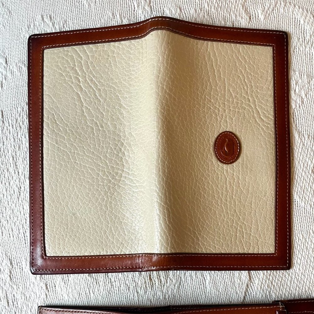 Dooney and Bourke All Weather Leather Bone matching Wallet and Checkbook - Picture 6 of 9